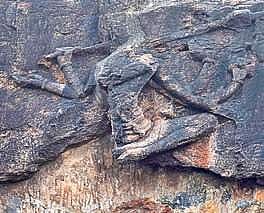 The 1,400-year-old stone carving of Lord Nataraja in a cave in Moghalarajapuram area is fast becoming an embodiment of neglect of archaeological department.