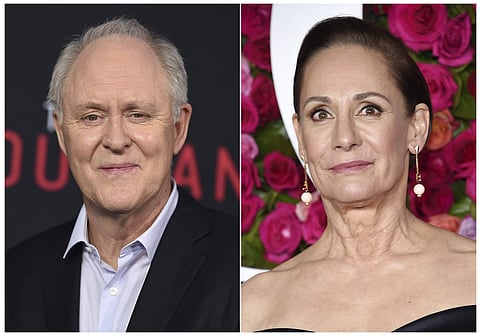This combination photo shows John Lithgow at the world premiere of 'The Accountant' in Los Angeles on Oct. 10, 2016, left, and Laurie Metcalf at the Tony Awards in New York on June 10, 2018. (Photo: AP)