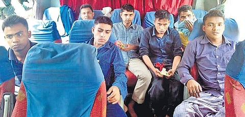 The seven Rohingya Muslims being taken to the border town of Moreh | Express