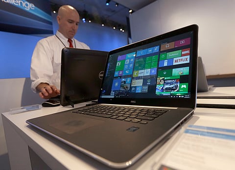 A laptop running Windows 10 is on display. (File photo | AP)