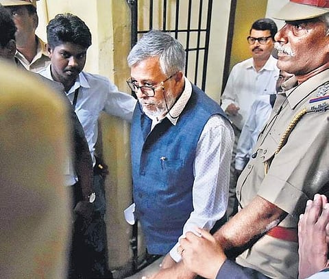 NGT panel chairman Justice Tarun Agrawal comes out of the conference hall of NGT southern zone in the city on Friday | P Jawahar