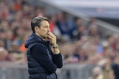 Bayern head coach Niko Kovac watches the German soccer Bundesliga match between Bayern Munich and Borussia Moenchengladbach in Munich. (Photo | AP)