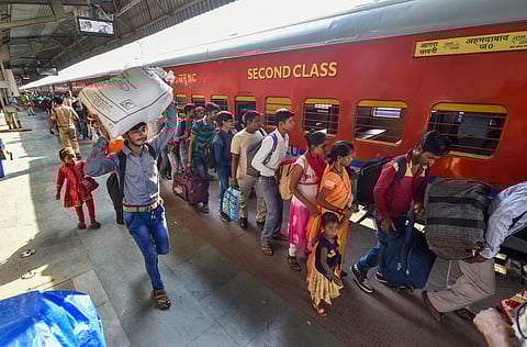 Migrant workers wait to board a train out of Gujarat in view of protests and violence breaking out over the alleged rape of a 14-month-old girl in Ahmedabad Tuesday Oct 9 2018. | PTI