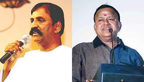 Collage: Lyricist Vairamuthu and Actor Radha Ravi