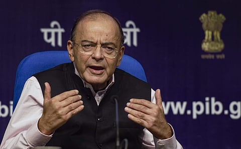 Finance Minister Arun Jaitley addresses a press conference in New Delhi Wednesday October 31, 2018. | PTI