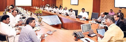 AP Chief Minister N Chandrababu Naidu with his Council of Ministers (File | EPS)