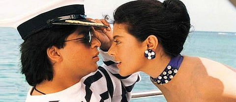 Shah Rukh Khan and Kajol in Baazigar.