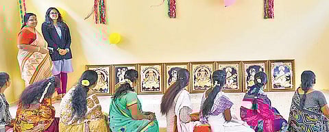 14-year-old Nikita Nambiar displays Tanjore paintings by female inmates as part of her ‘Project Fresh Start’ | Express