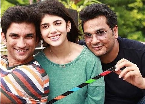 Sushant Singh Rajput, Sanjana Sanghi and Mukesh Chhabra (Photo | Facebook)