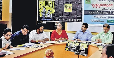Speakers at the inauguration of ‘Child line se dosti’ campaign