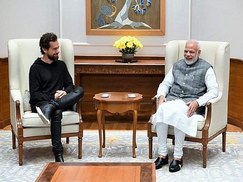 Twitter CEO with PM Modi on 13 November 2018. (Photo | Twitter)