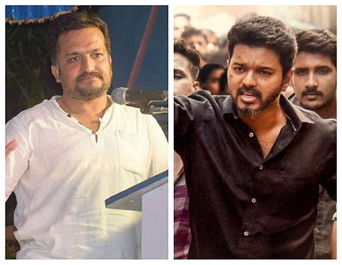 Environmental activist Piyush Manush and Vijay (Photo | YouTube Screengrab)