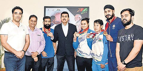 Rathore with Wushu winners