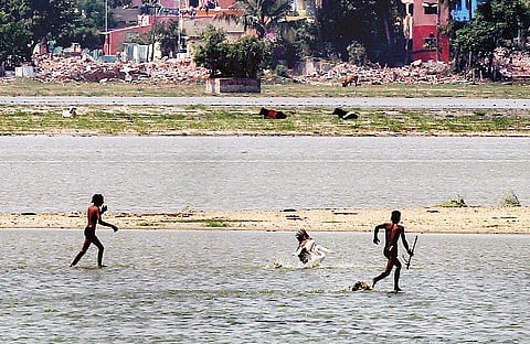 Boys poaching Pelicans after the migratory birds fell into their traps laid in the Korattur lake. Later when some locals reprimanded them, t