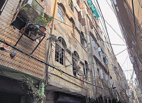 The locality where the fire occurred on Monday afternoon at central Delhi | EXPRESS