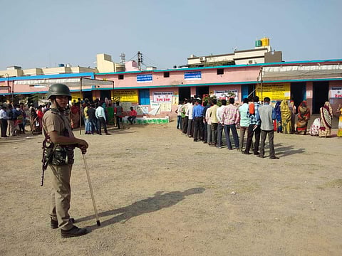 Voting begins in Raipur amid tight security. (Photo| EPS)