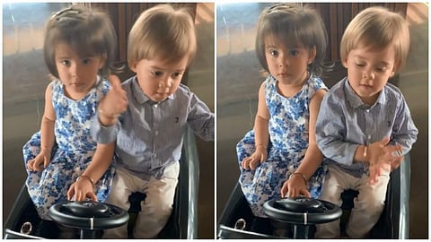 Ace filmmaker Karan Johar treated his fans with an adorable video of his twins Yash and Roohi Johar. (Photo | Twitter)