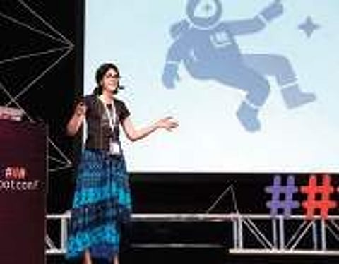 Aruna Sankaranarayanan at a talk