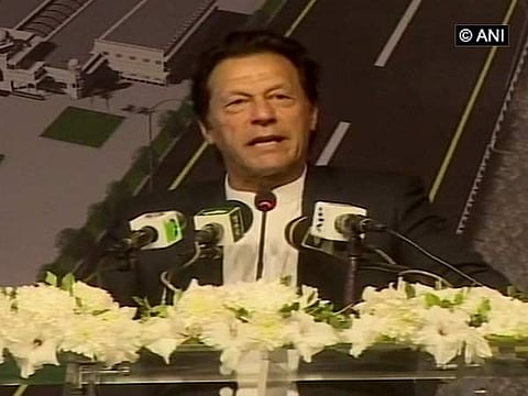 Pakistan PM Imran Khan at the Kartarpur corridor foundation stone laying ceremony. (Photo|ANI)