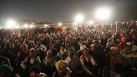 Protesting farmers at the Ramlila Maidan (Facebook photo)