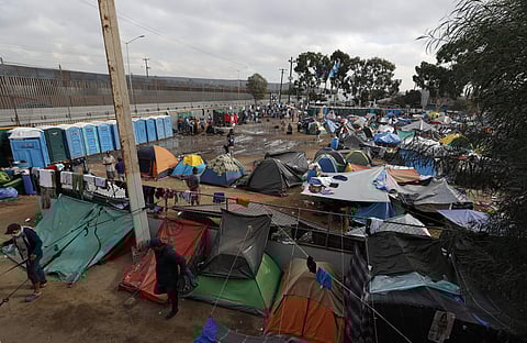 Tents are set up inside an overflowing sports complex where more than 5,000 Central American migrants are sheltering in Tijuana, Mexico, Wednesday, Nov. 28, 2018. (Photo | AP)