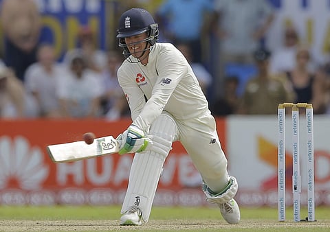 England's Keaton Jennings plays a shot during the third day of the first test cricket match between Sri Lanka and England in Galle, Sri Lanka. (Photo | AP)