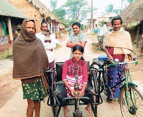 Minati Barik with fellow villagers | Express