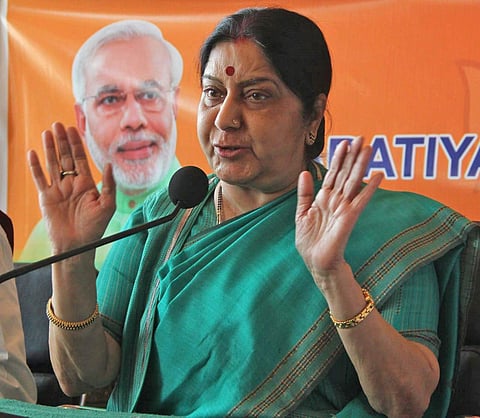 External Affairs Minister Sushma Swaraj (Photo| S Senbagapandiyan.)
