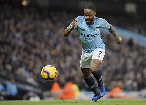 Manchester City's Raheem Sterling during the English Premier League match against Bournemouth at Etihad stadium (Photo | AP)