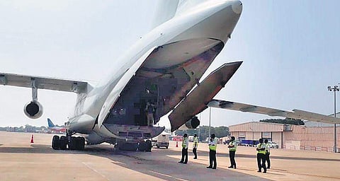 Special aircraft IL-76 used for transporting 15,000 kg weighing machinery from Coimbatore to Guwahati | Express