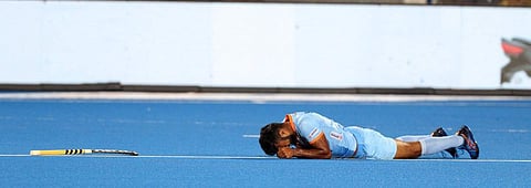The defeat ended India's long cherished dream of lifting the trophy only for the second time after its lone triumph in 1975 at Kuala Lumpur. (Photo | Twitter/HockeyIndia)