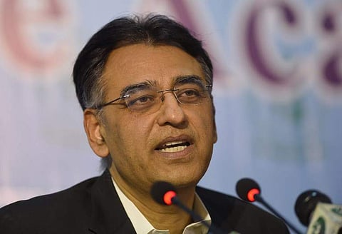 Pakistan Finance Minister Asad Umar who spoke about Jadhav in the BBC interview. (Photo AFP)