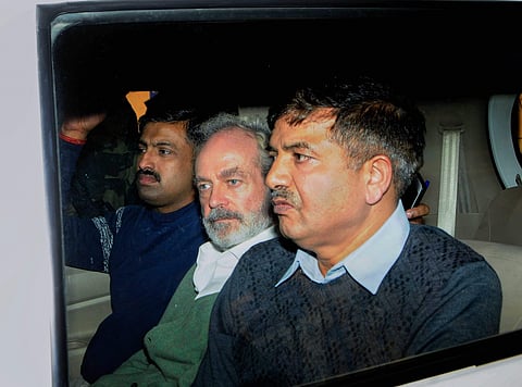 New Delhi Christian Michel C the alleged middleman in the multi-crore AgustaWestland chopper deal being produced at a CBI court in Patiala House Court in New Delhi Saturday Dec 15 2018. (Photo | PTI)