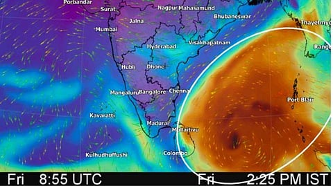 Satellite image of the depression in Bay of Bengal.