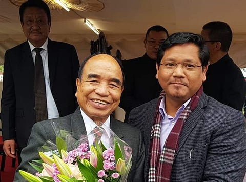 Zoramthanga with Meghalaya CM Conrad Sangma. | (Prasanta Mazumdar| EPS)