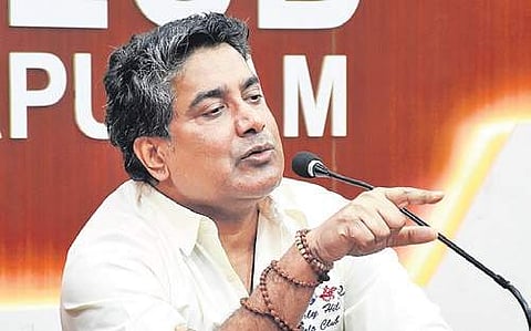 Director V A Shrikumar Menon speaks at the T’Puram Press Club on Sunday | B P Deepu