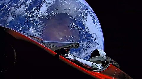 The year 2018 started off with Elon Musk actually putting a Tesla sports car in the space. (Twitter/Elon Musk)