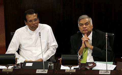Sri Lankan President Maithripala Sirisena (L) and Prime Minister Ranil Wickremesinghe (File Photo | AP)