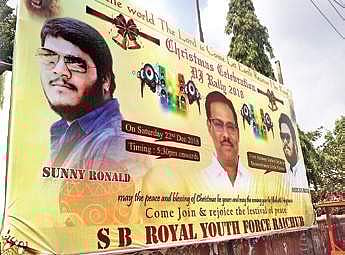 Poster showing images of (L-R) Sunny Ronald, Shivaraj Patil and Stevan Binny