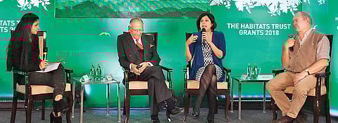 Roshni Nadar Malhotra, M K Ranjitsinh, Bahar Dutt and Brian Heath