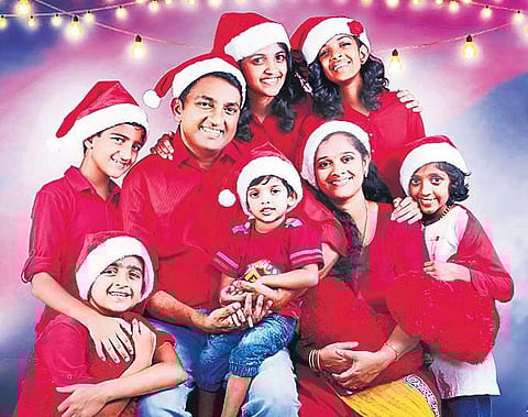 Joyful6 with their parents Shegin and Smitha