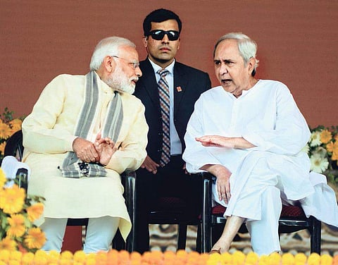 PM Narendra Modi with Odisha CM Naveen Patnaik. (Photo | EPS)