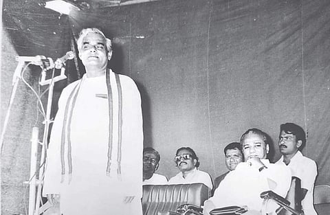 File picture of former prime minister Atal Bihari Vajpayee during his visit to Raichur.