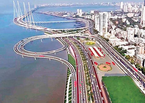 Project agency’s rendition of the planned coastal road in Mumbai
