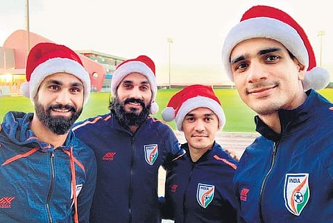 Amrinder Singh (L-R), Sandesh Jhingan, Sunil Chhetri & Gurpreet Singh | TWITTER