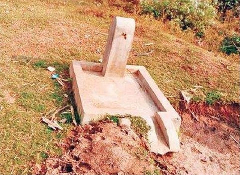 One of the seven tubewells which lie defunct in the village.