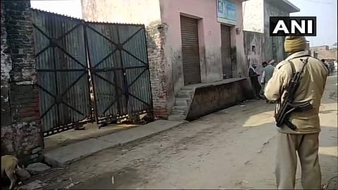 Visuals from Amroha where NIA is conducting searches in connection with a new ISIS module. (Photo | ANI/Twitter)