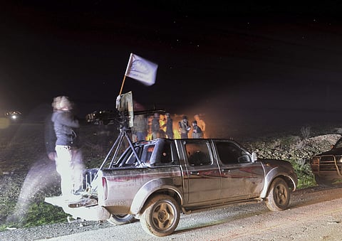In this photo taken late Friday, Dec. 28, 2018, Turkey-backed Free Syrian Army soldiers gather near the northern Syrian city of Manbij. (Photo | AP)