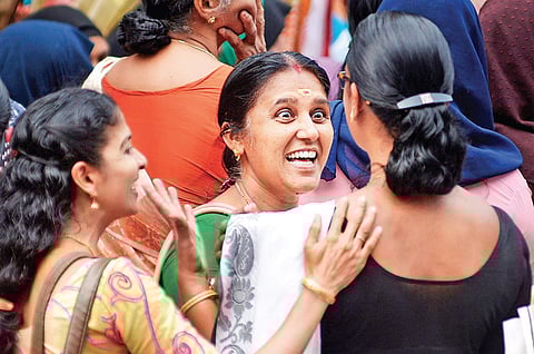 Participants at the secular women’s meet, organised by the UDF against the LDF Government’s Women’s Wall, in Kozhikode on Saturday | Manu R Mavelil