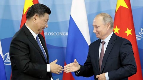 Russian President Vladimir Putin with Chinese leader Xi Jinping.